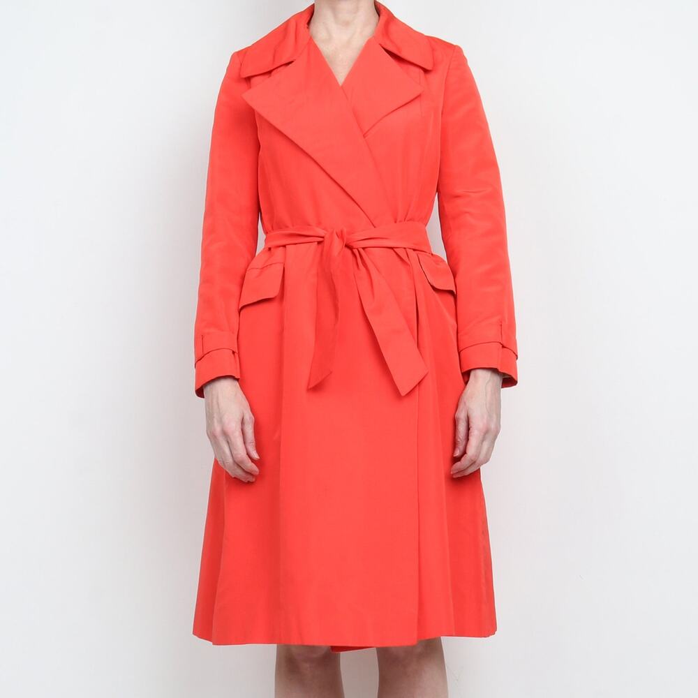 Colomba Leddi 100% Silk Faille Trench Coat S/M